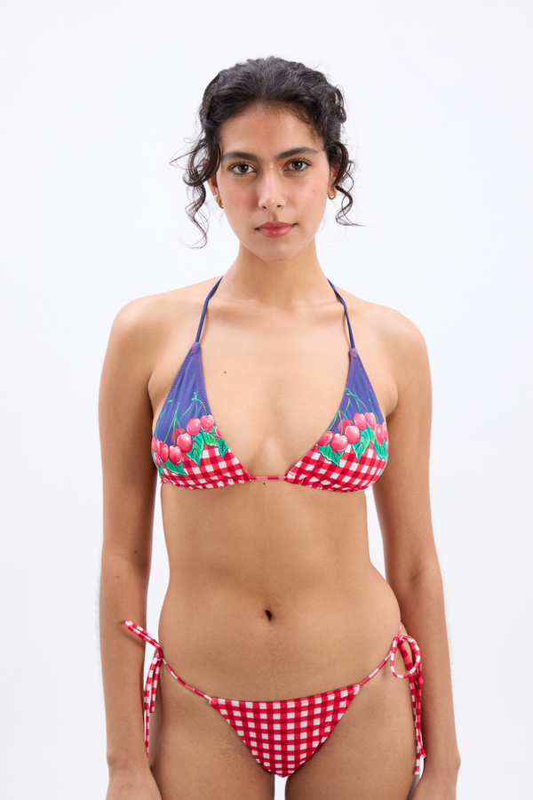 Damson Madder Triangle Bikini Top - Cherry Pie