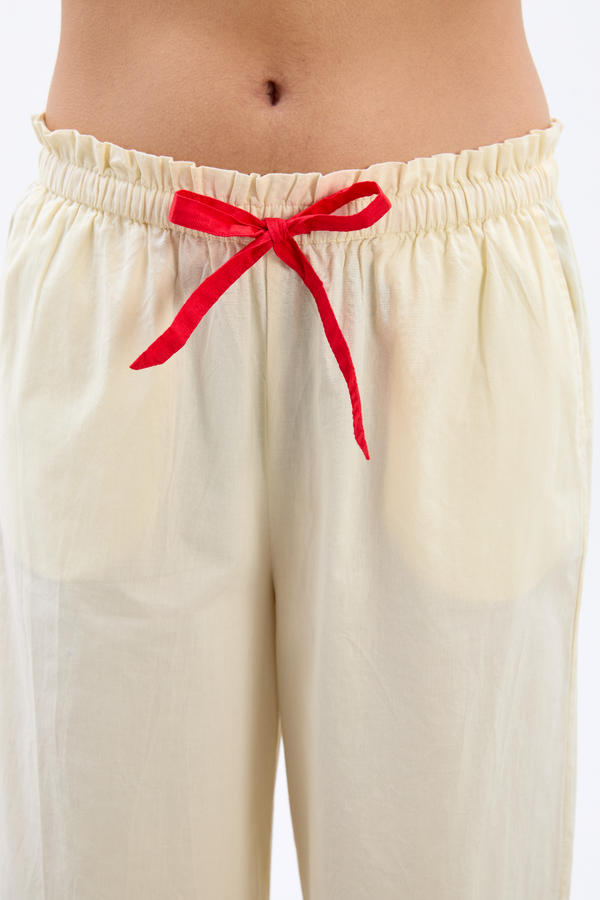 Damson Madder Tula Frilly Hem Trouser - Butter/red