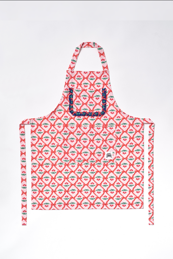 Damson Madder Valerie Apron - Pink Cherry
