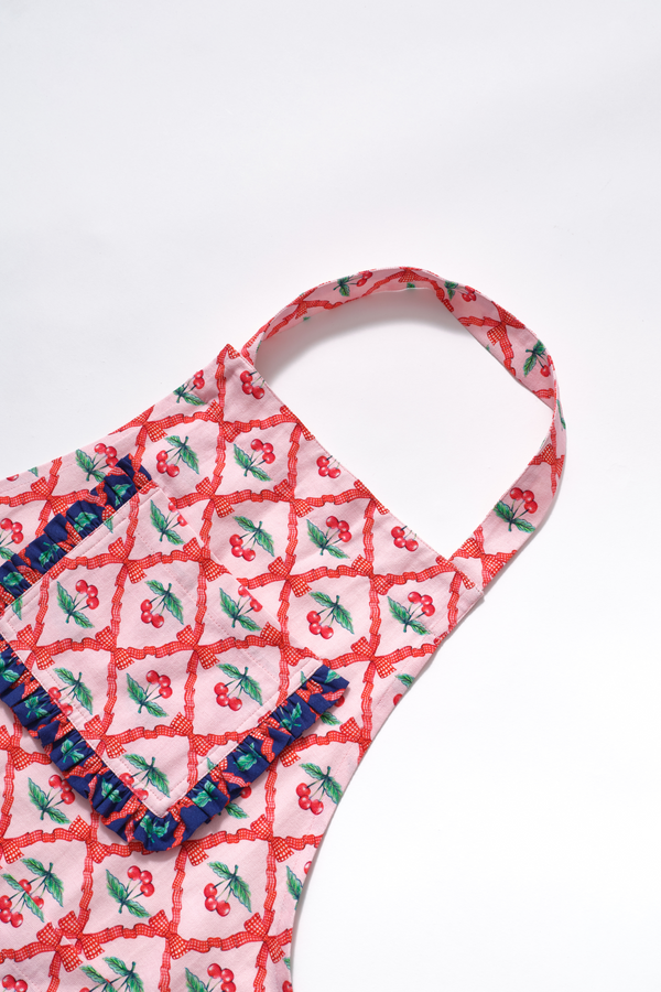 Damson Madder Valerie Apron - Pink Cherry