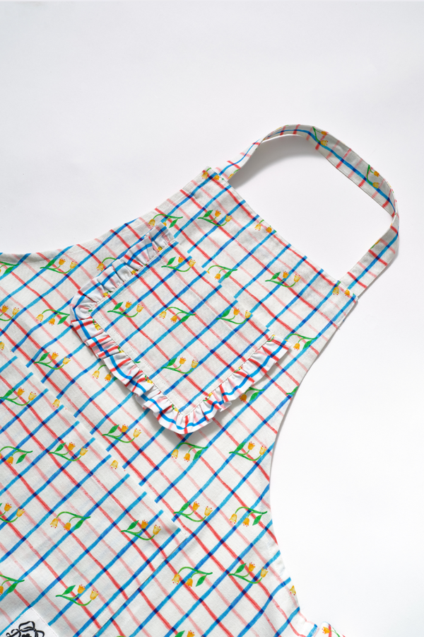 Damson Madder Valerie Apron - Tulip Check