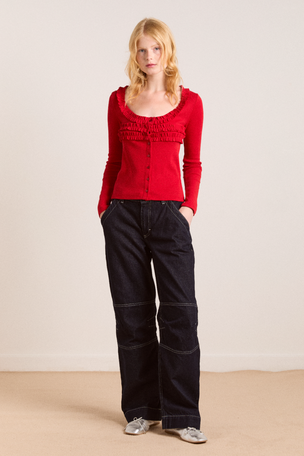 Damson Madder Varsha Cardigan - Cherry