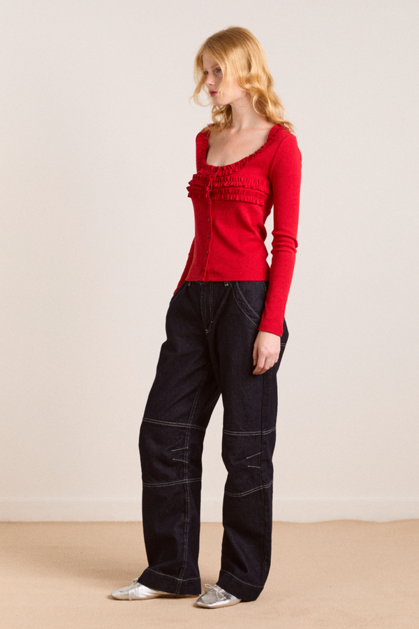 Damson Madder Varsha Cardigan - Cherry