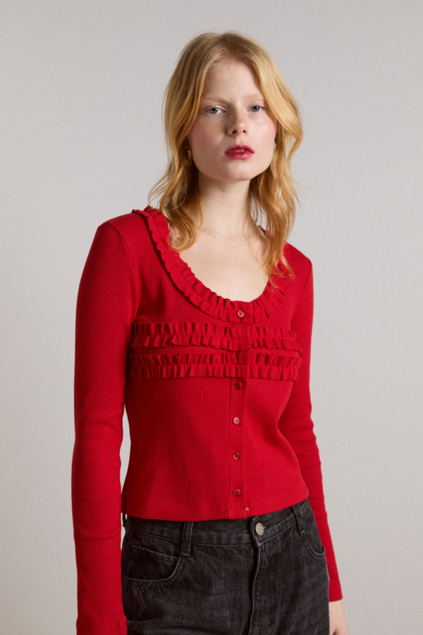 damson madder varsha cardigan - cherry