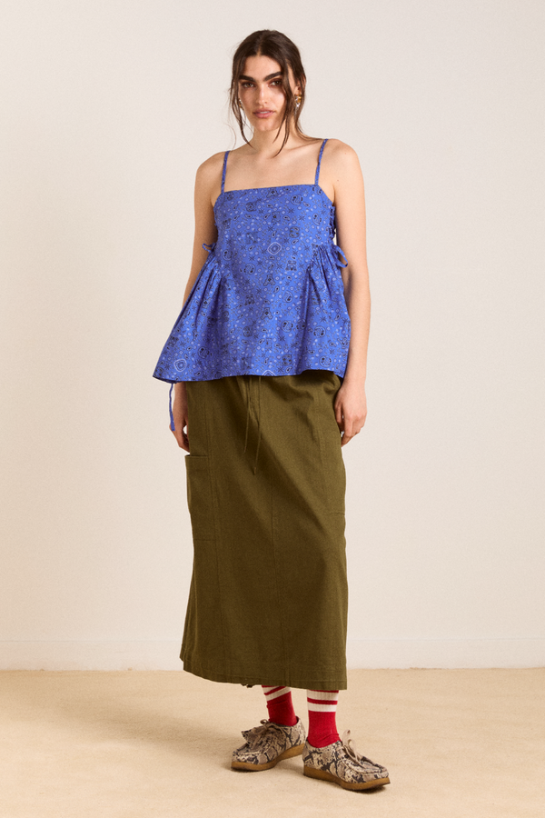 Damson Madder Vika Utility Midi Skirt - Olive