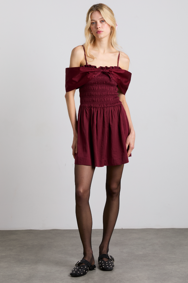 Damson Madder Esmerelda Mini Multi-way Dress - Burgundy