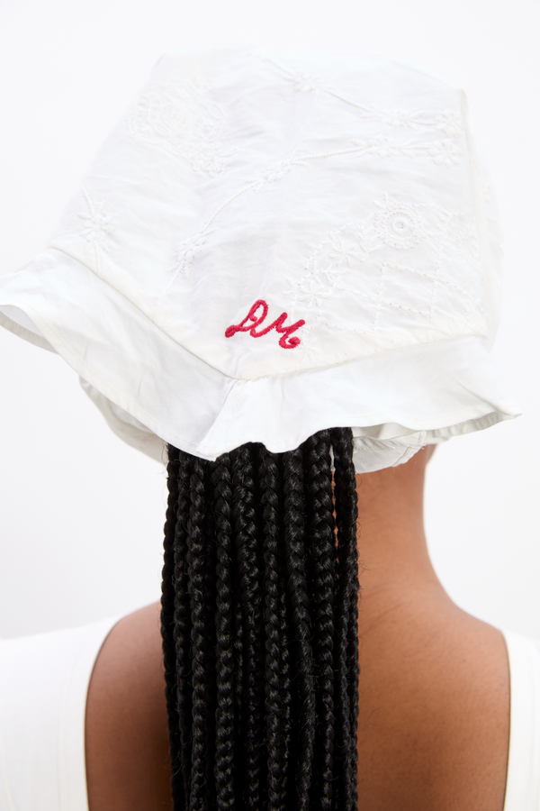 Damson Madder Fan Fan Head Scarf In Patchwork Embroidery