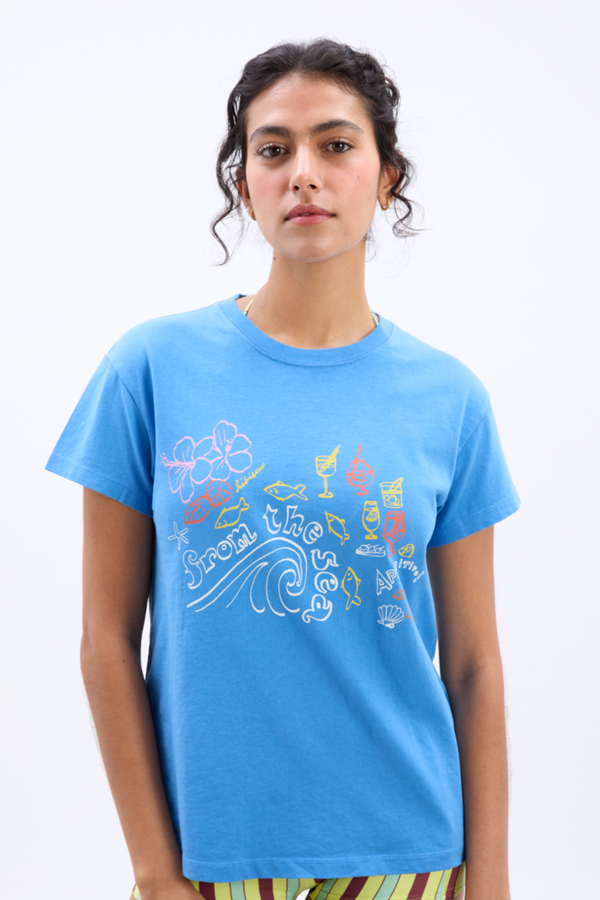 damson madder from the sea washed shrunken tee- blue