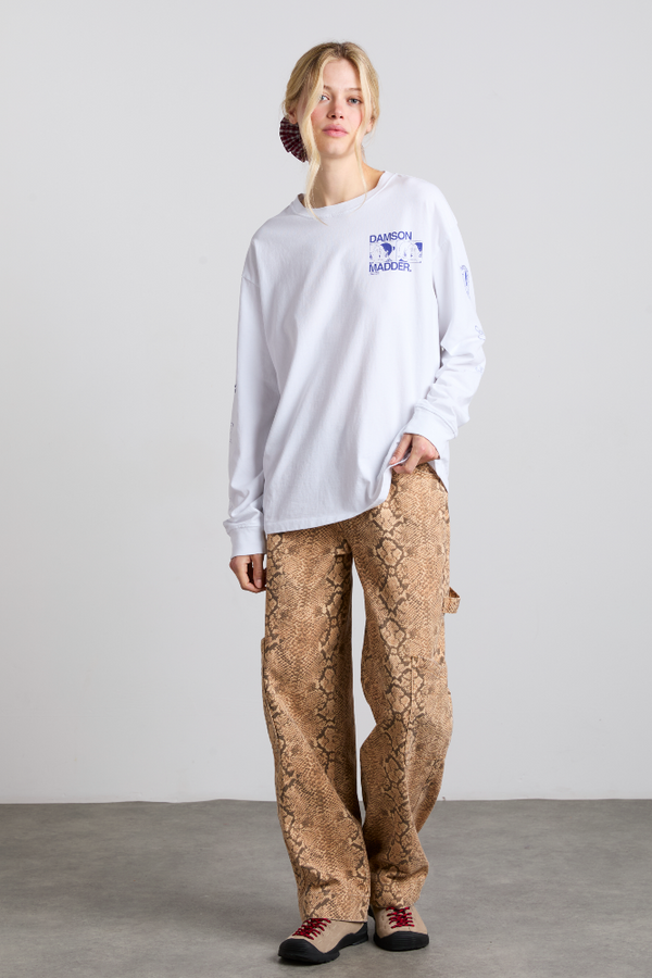 Damson Madder Il Bacio Brunch Long Sleeve Tee - White