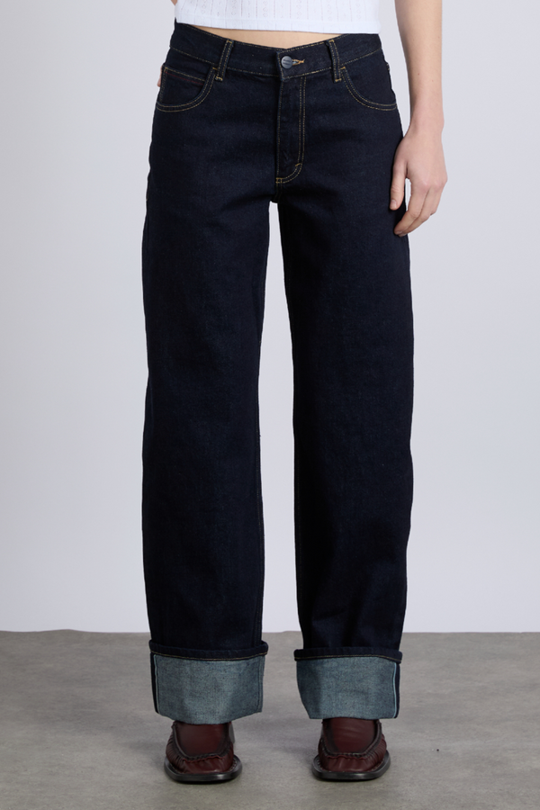 Damson Madder Italian Selvedge Sylvie Jeans With Turn Up