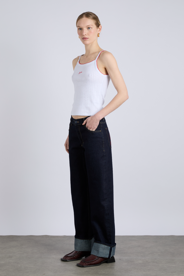 Damson Madder Italian Selvedge Sylvie Jeans With Turn Up