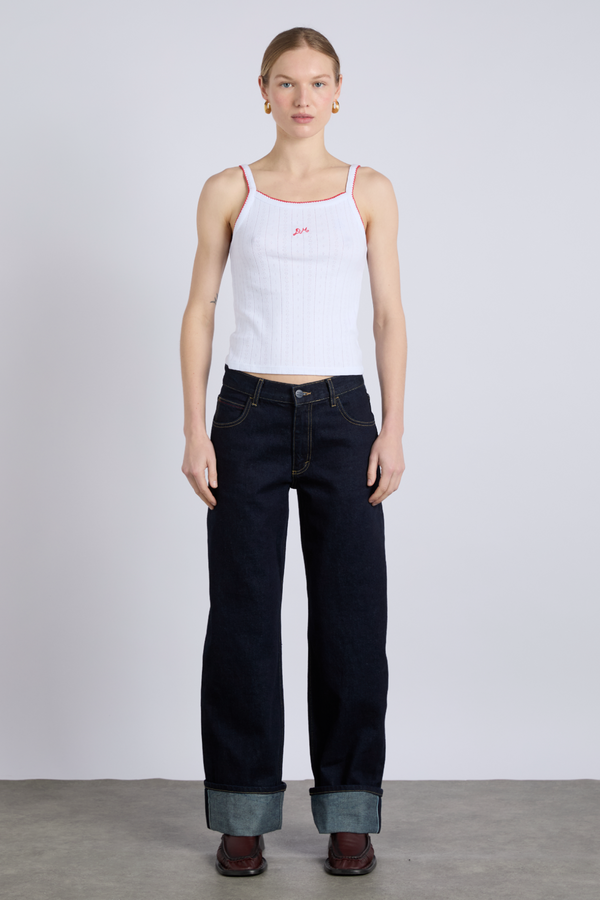 damson madder Italian selvedge sylvie jeans with turn up