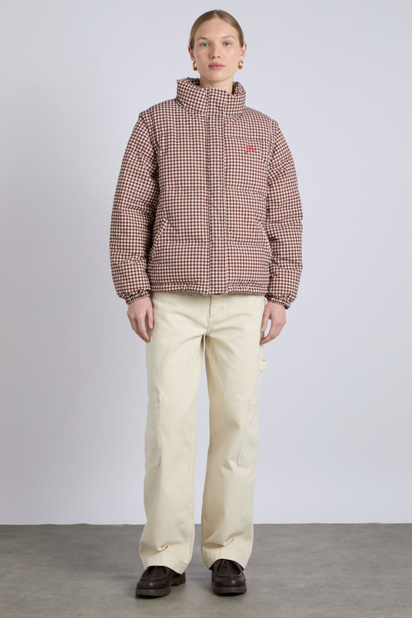 Damson Madder Jennifer Check Puffer - Chocolate Gingham