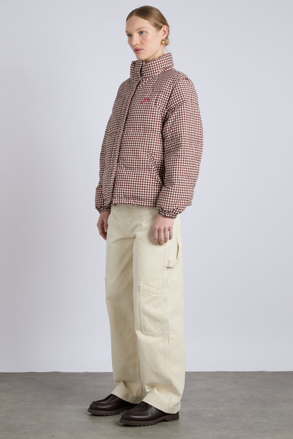 Damson Madder Jennifer Check Puffer - Chocolate Gingham