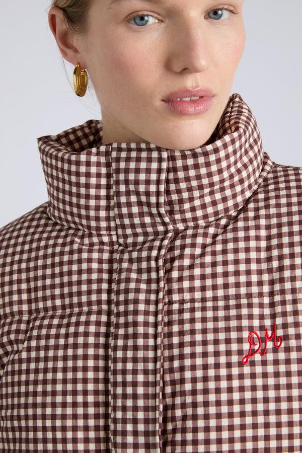 Damson Madder Jennifer Check Puffer - Chocolate Gingham