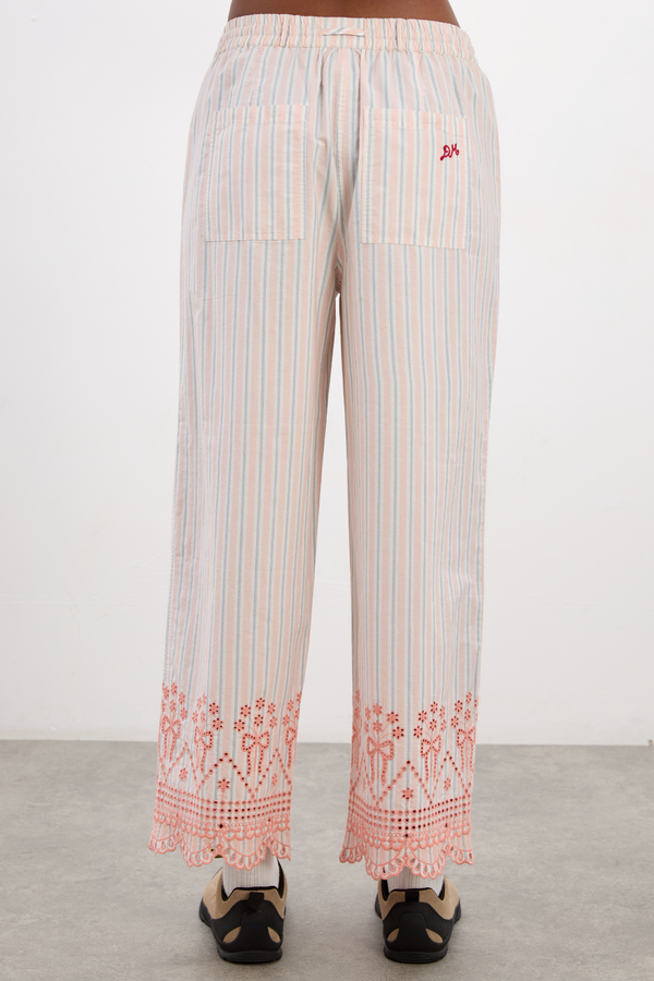 Damson Madder Leah Trousers - Apricot Business Stripe