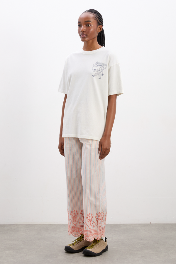 Damson Madder Leah Trousers - Apricot Business Stripe