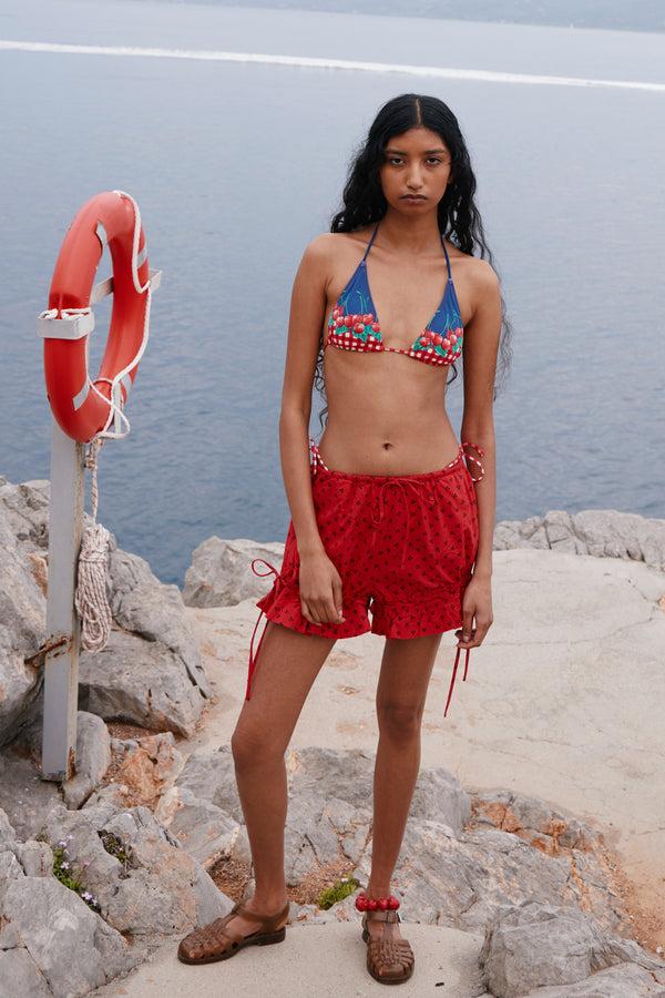 Damson Madder Mafalda Frilly Tie Bloomer - Red Cherry