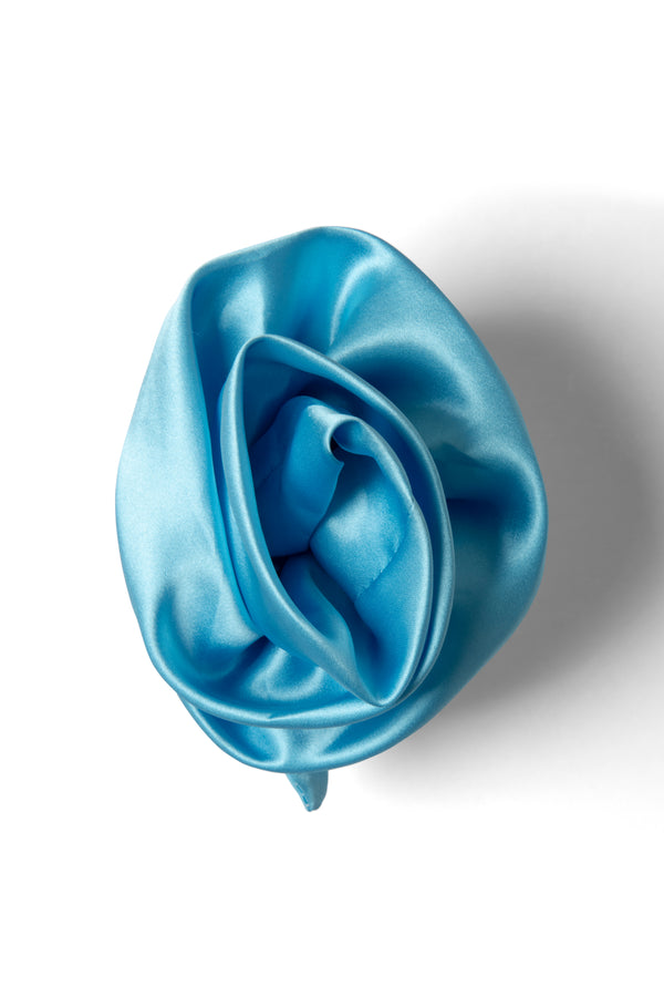 Damson Madder Oversized Satin Rose Hairclip In Blue