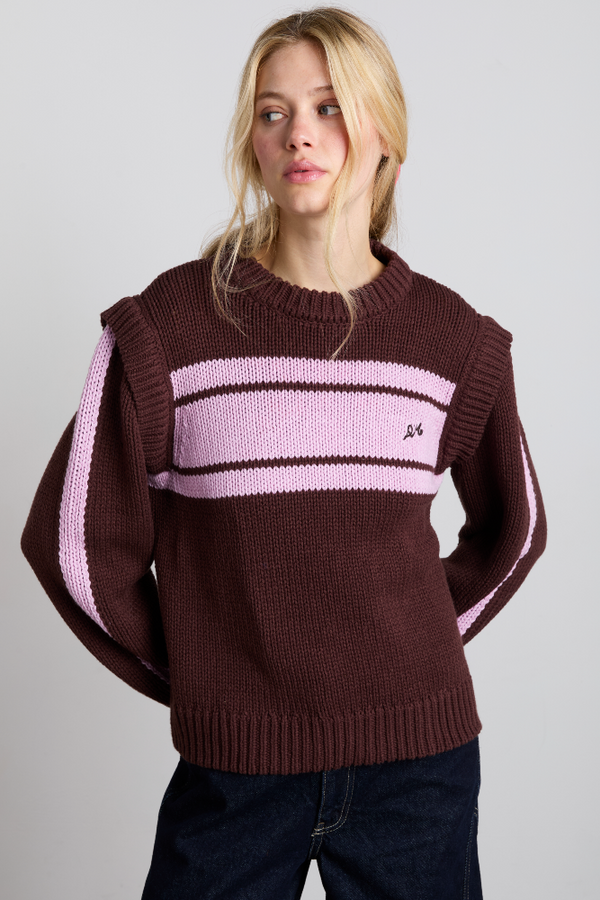 damson madder poppy jumper with removable sleeves - burgundy & lilac