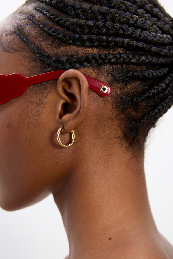 Damson Madder Round Square Sunglasses With Charm Detail - Red