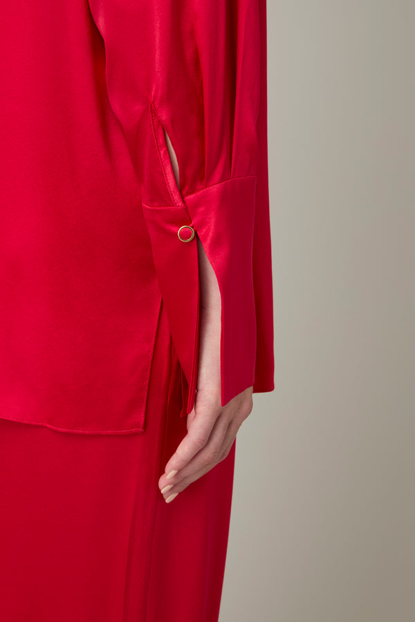 Danamé CELESTE SATIN SHIRT Burgundy Red