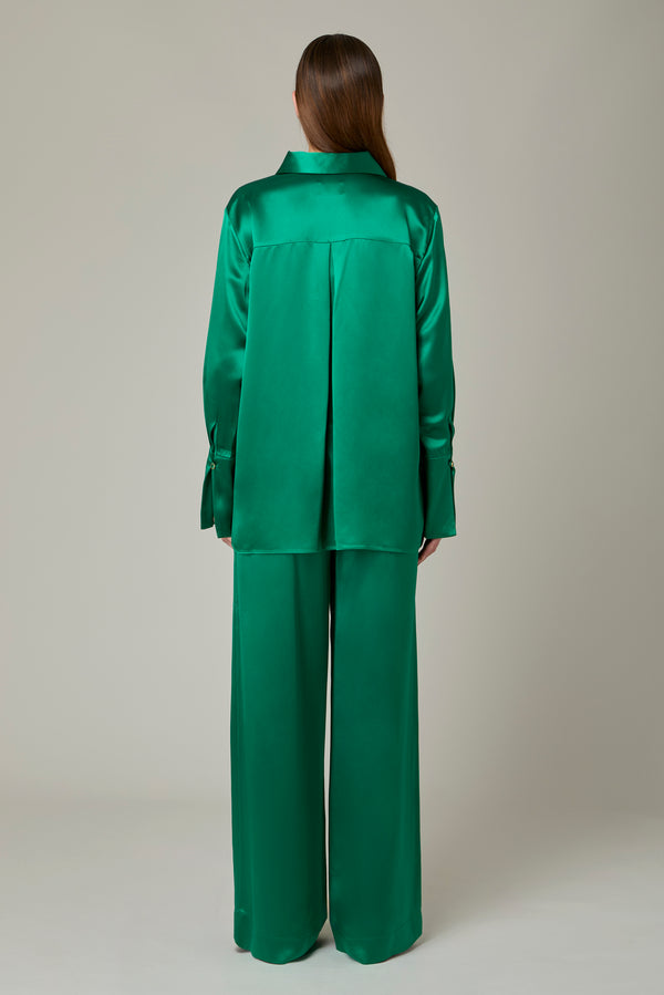 Danamé CELESTE SATIN SHIRT Forest Green