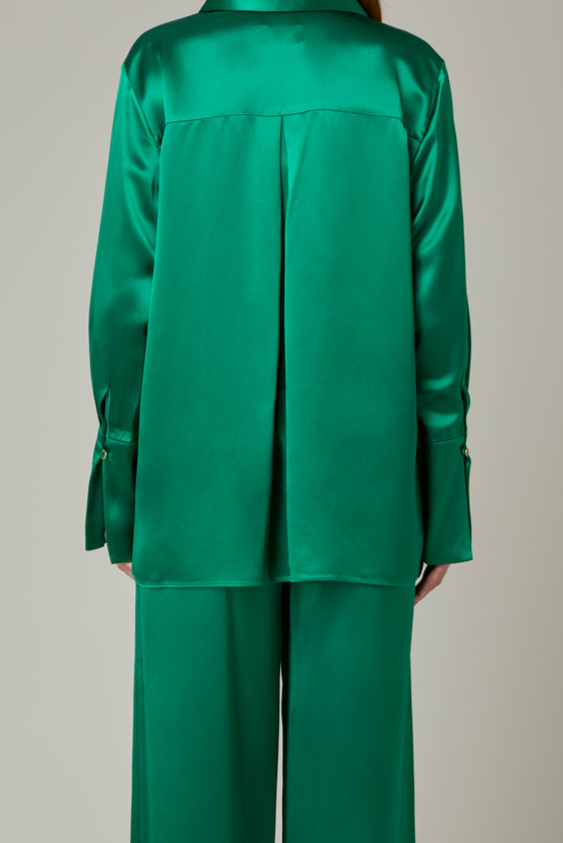 Danamé CELESTE SATIN SHIRT Forest Green