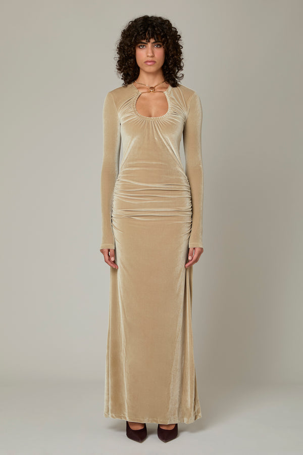 danamé ELLIE MAXI DRESS Oyster white