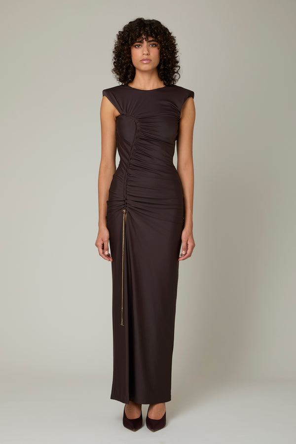 danamé JUNIPER DRESS Dark chocolate