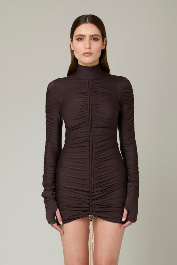 Danamé LILA MINI DRESS Dark Chocolate