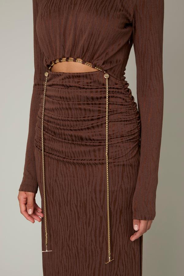 Danamé MOLLY MAXI ROSE DRESS Chocolate