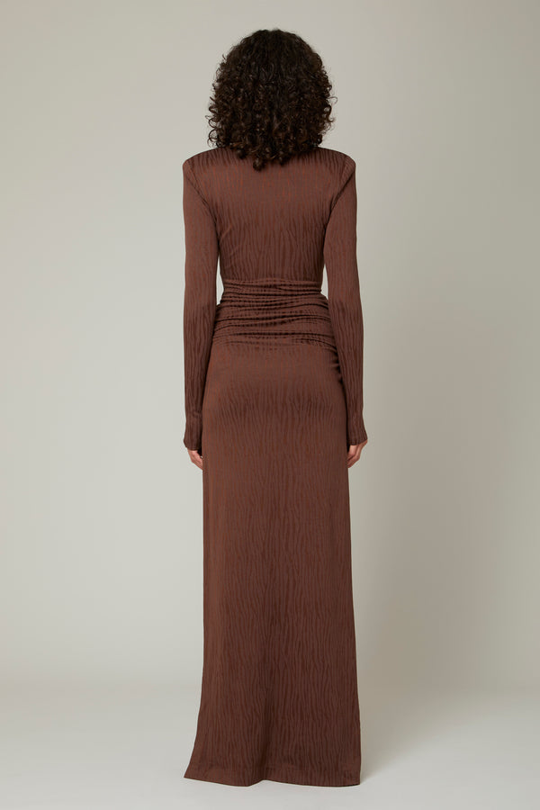 Danamé MOLLY MAXI ROSE DRESS Chocolate