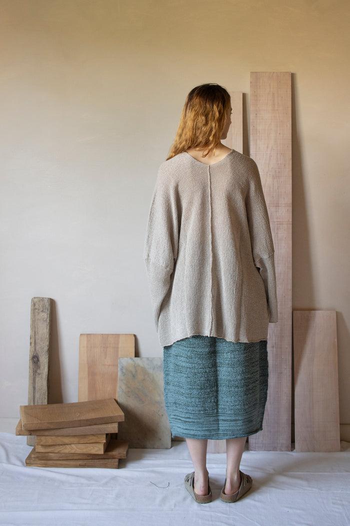 Daniel Andresen Biham Kimono Sleeve Loose V Pullover Ecru