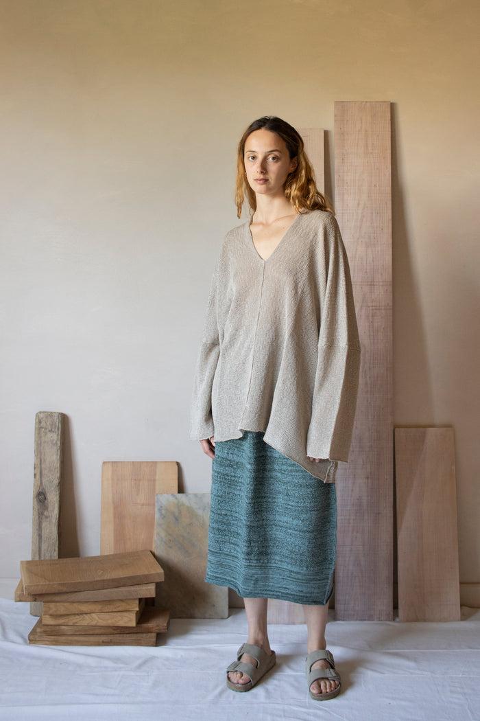 daniel andresen Biham kimono sleeve loose v pullover ecru