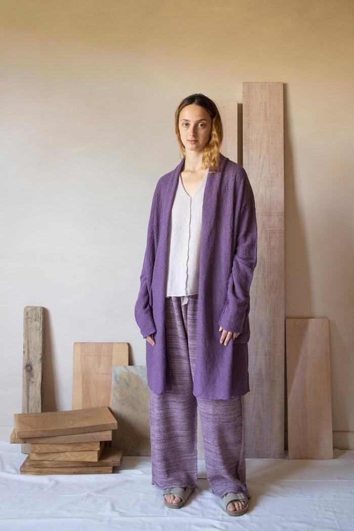 daniel andresen Batsu long loose fit cardigan lila