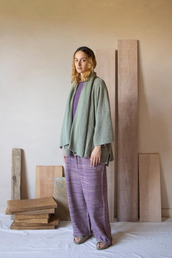 Daniel Andresen Gudja Scarfed Kimono Style Cardigan Pistache