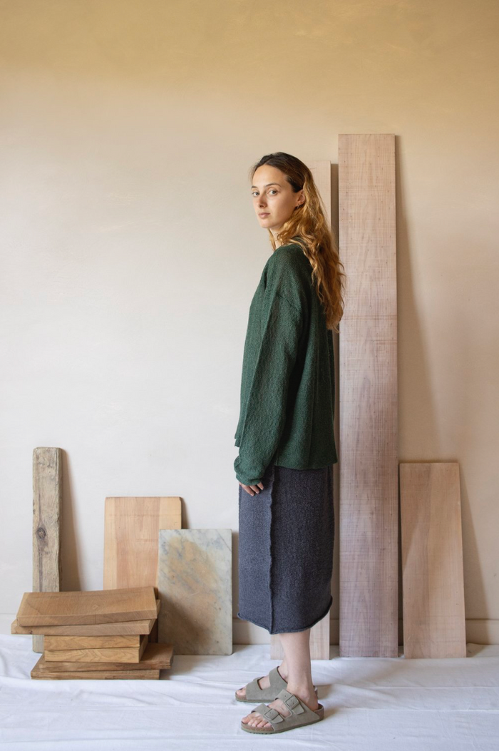 Daniel Andresen Horna Skirt With Belt And Pockets Charcoal