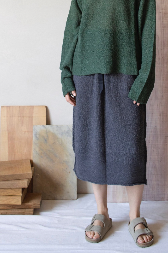 daniel andresen Horna skirt with belt and pockets charcoal