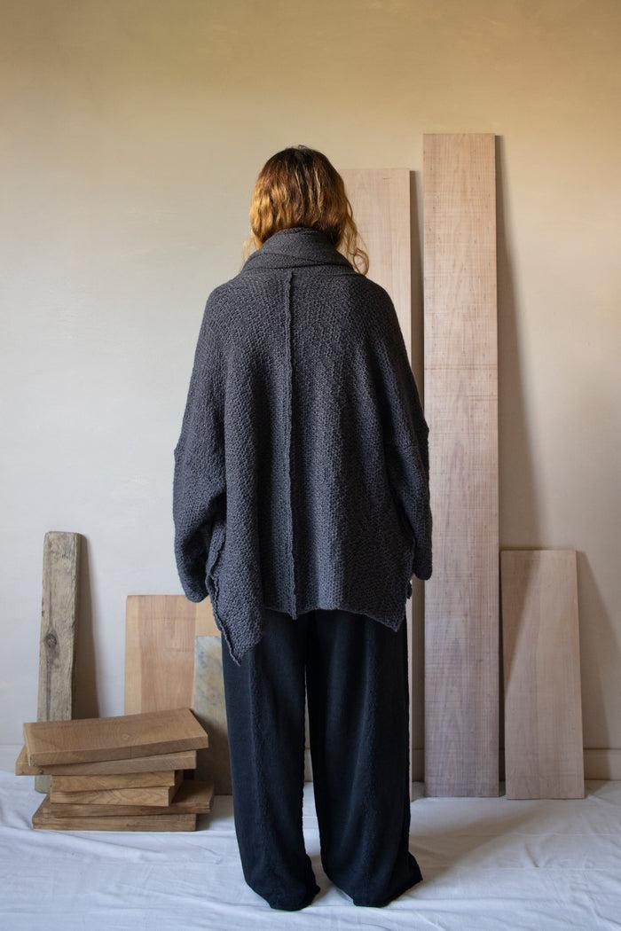 Daniel Andresen Timir Scarfed Kimono Style Cardigan Charcoal