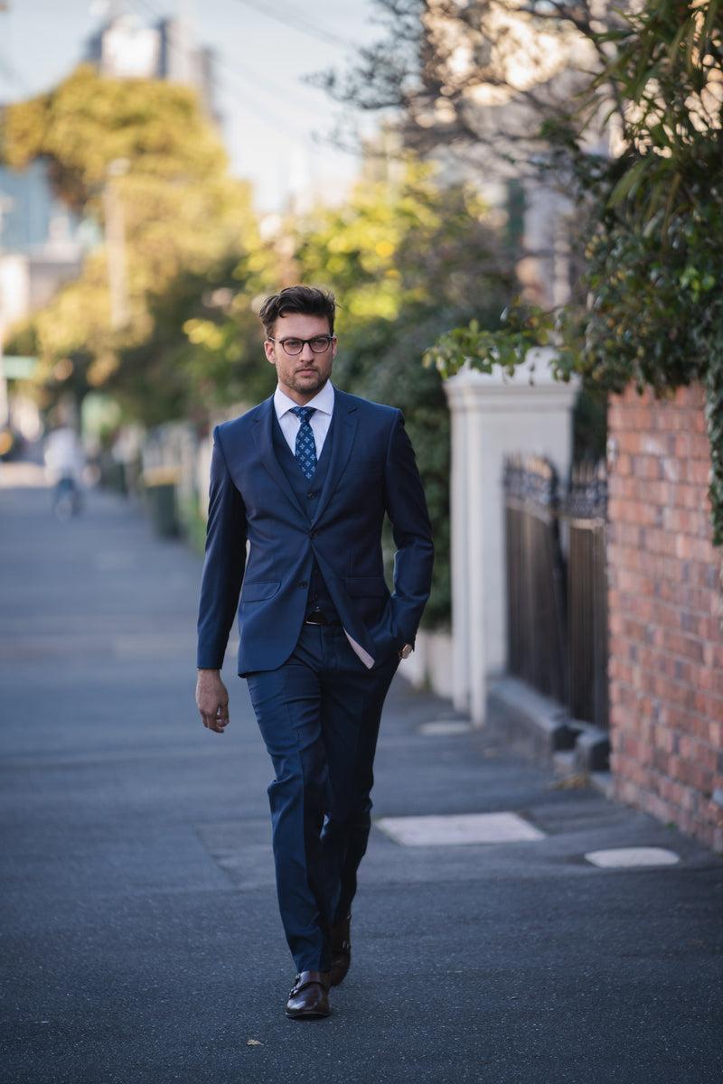 Daniel Hechter Edward 106 Blue Wool Trouser Suit