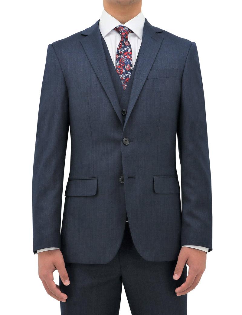 Daniel Hechter Luke 101 Blue Wool Waistcoat Suit