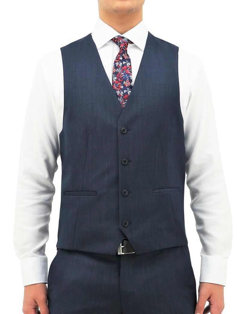 daniel hechter Luke 101 Blue Wool Waistcoat Suit