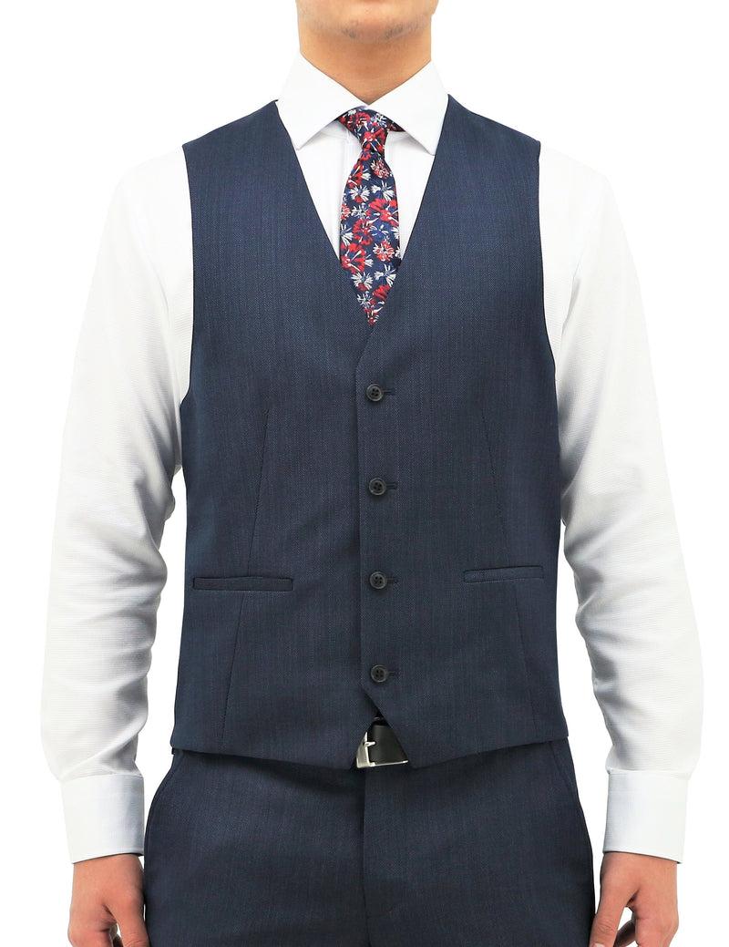 daniel hechter Luke 101 Blue Wool Waistcoat Suit