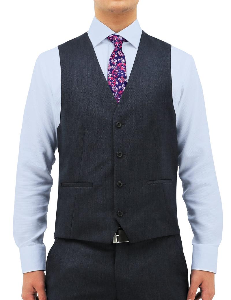 daniel hechter Luke 101 Navy Wool Waistcoat Suit