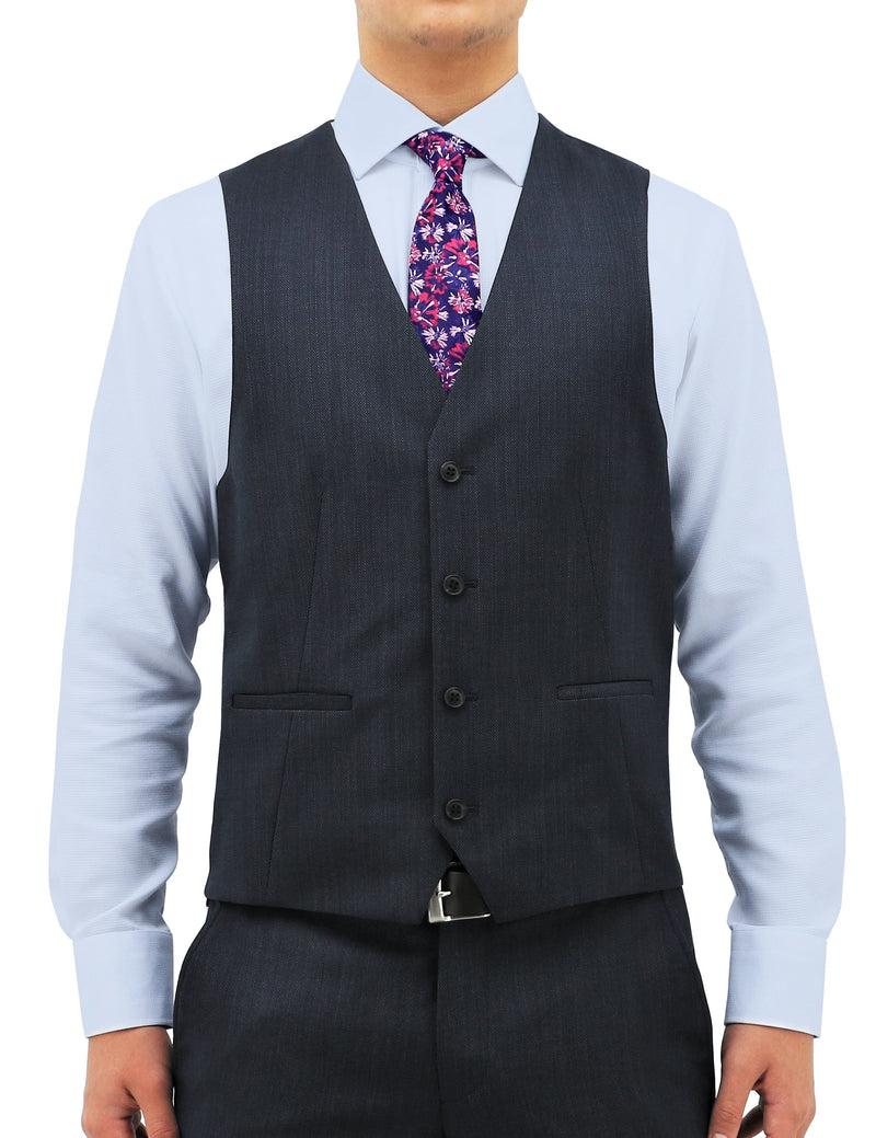 daniel hechter Luke 101 Navy Wool Waistcoat Suit