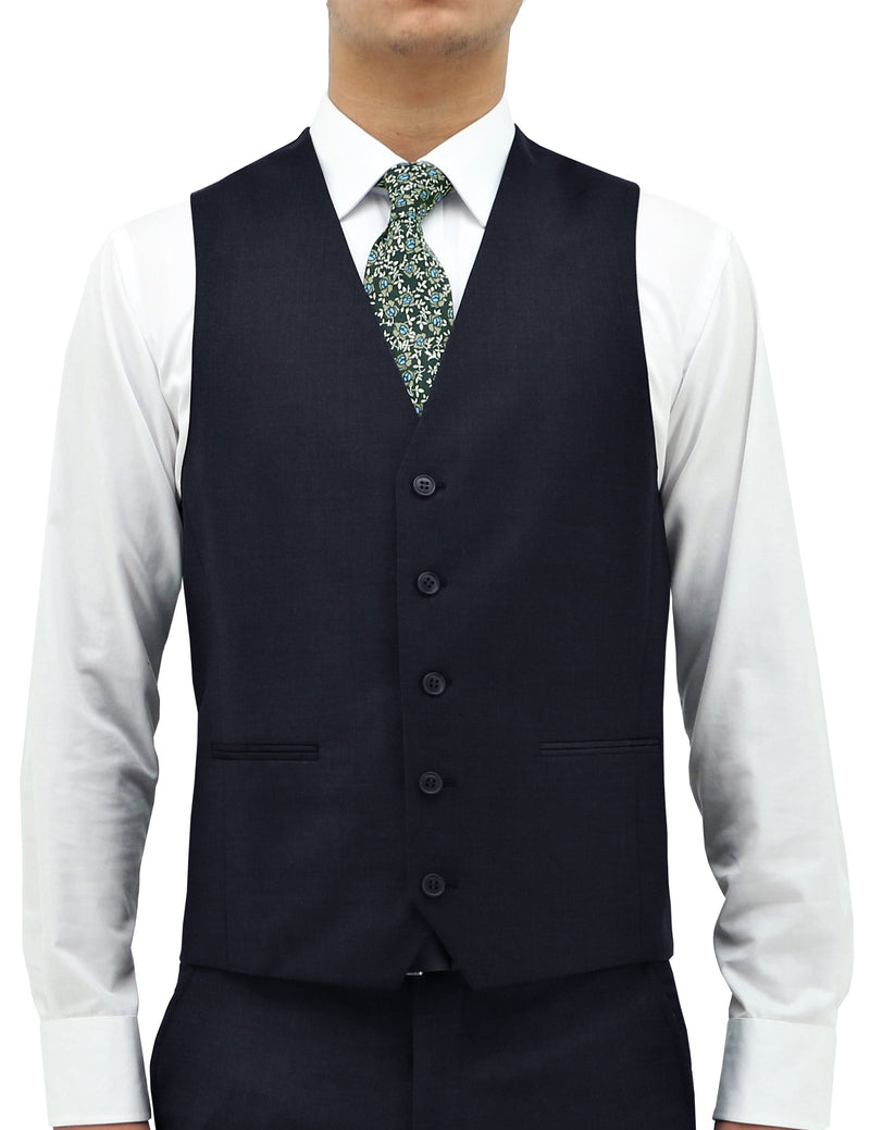 daniel hechter Ryan 106 Navy Wool Waistcoat Suit