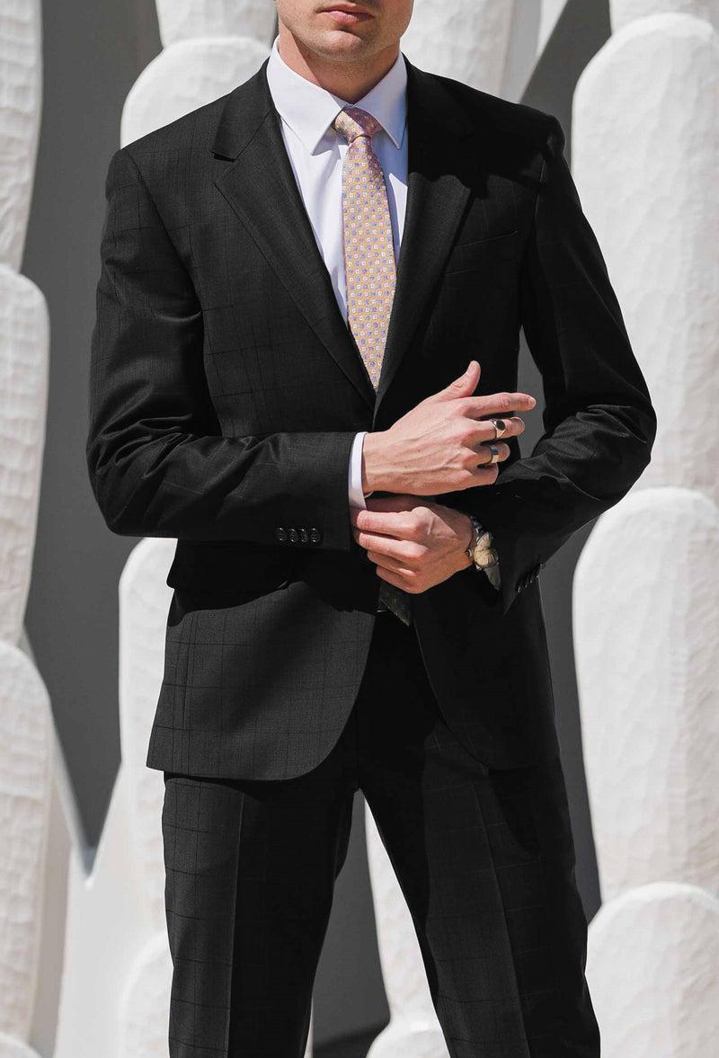 Daniel Hechter Edward 111 Black Wool Blend Trouser With Stretch Suit