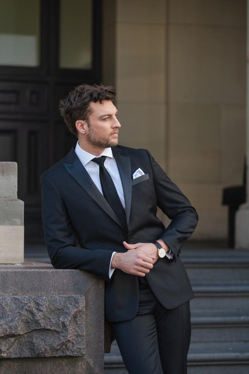 Daniel Hechter Jason 106 Black Wool Dinner Jacket Suit