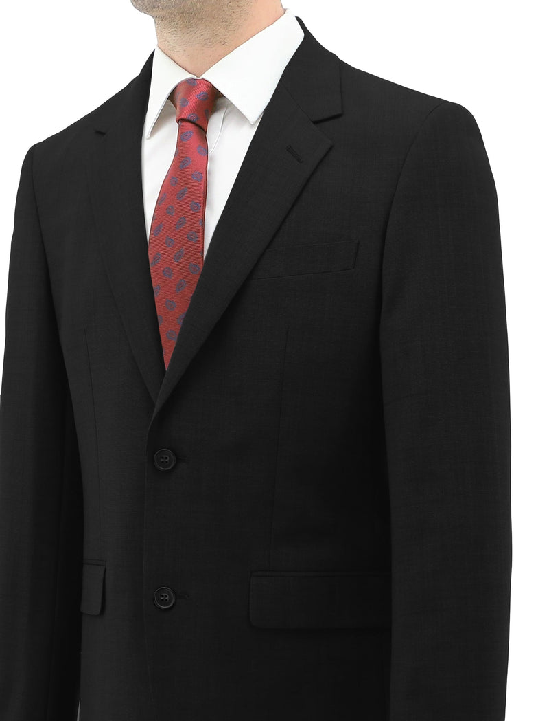 daniel hechter Lazio 111 Black Wool Blend Suit Jacket with Stretch Suit